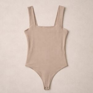 Abercrombie & Fitch Double-Layered Seamless Squareneck Bodysuit Tank Tan Size XS